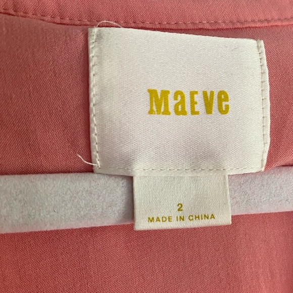 *DONATING SOON* Maeve | Size 2 orange/pink Laiken Henley Popover Top - Picture 4 of 7